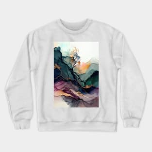 Vibrant Valley - Abstract Alcohol Ink Resin Art Crewneck Sweatshirt